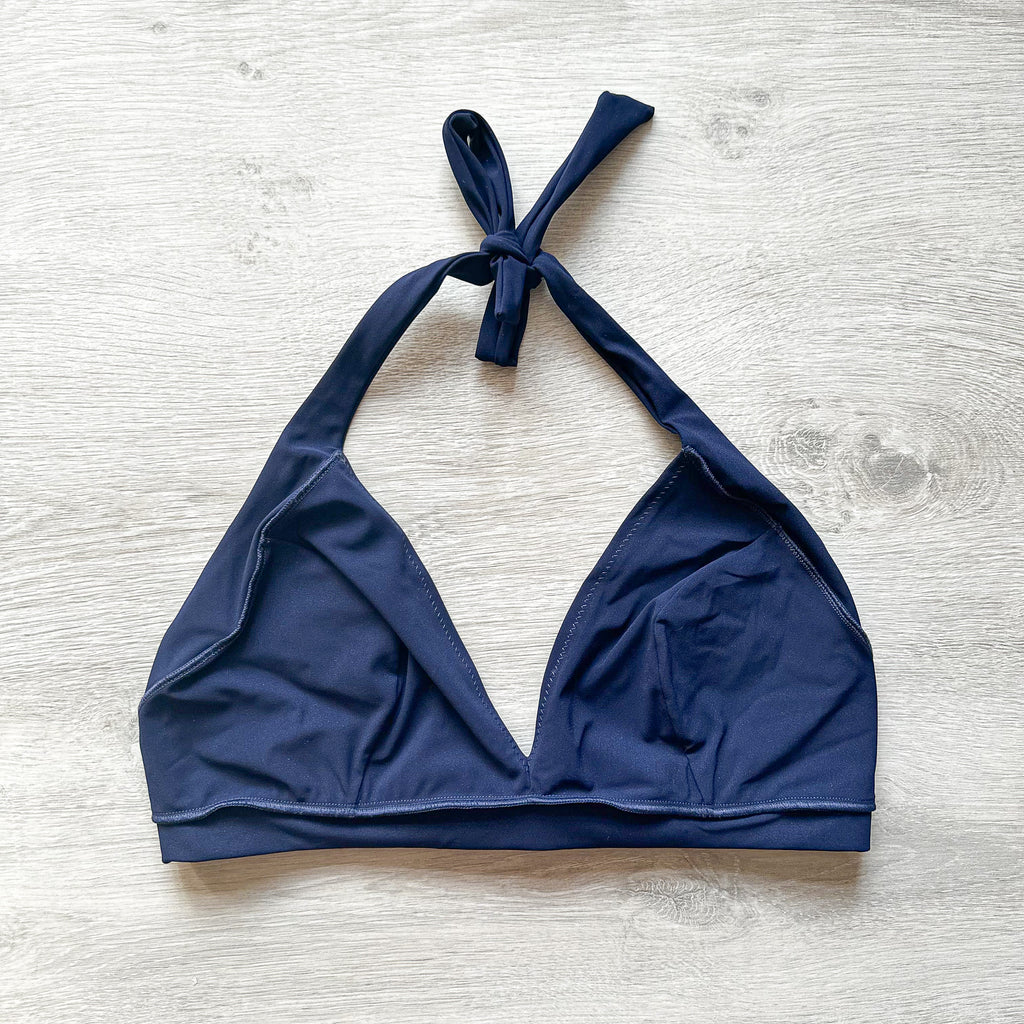 Pain De Sucre Navy Blue Halterneck Bikini Top - House Of Huntington