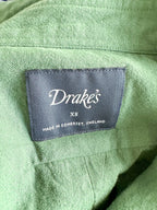 Drake's Green Brushed Cotton Work Shirt
