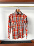 Drake's Red Amber Checked Double Pocket Shirt