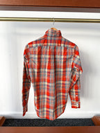 Drake's Red Amber Checked Double Pocket Shirt