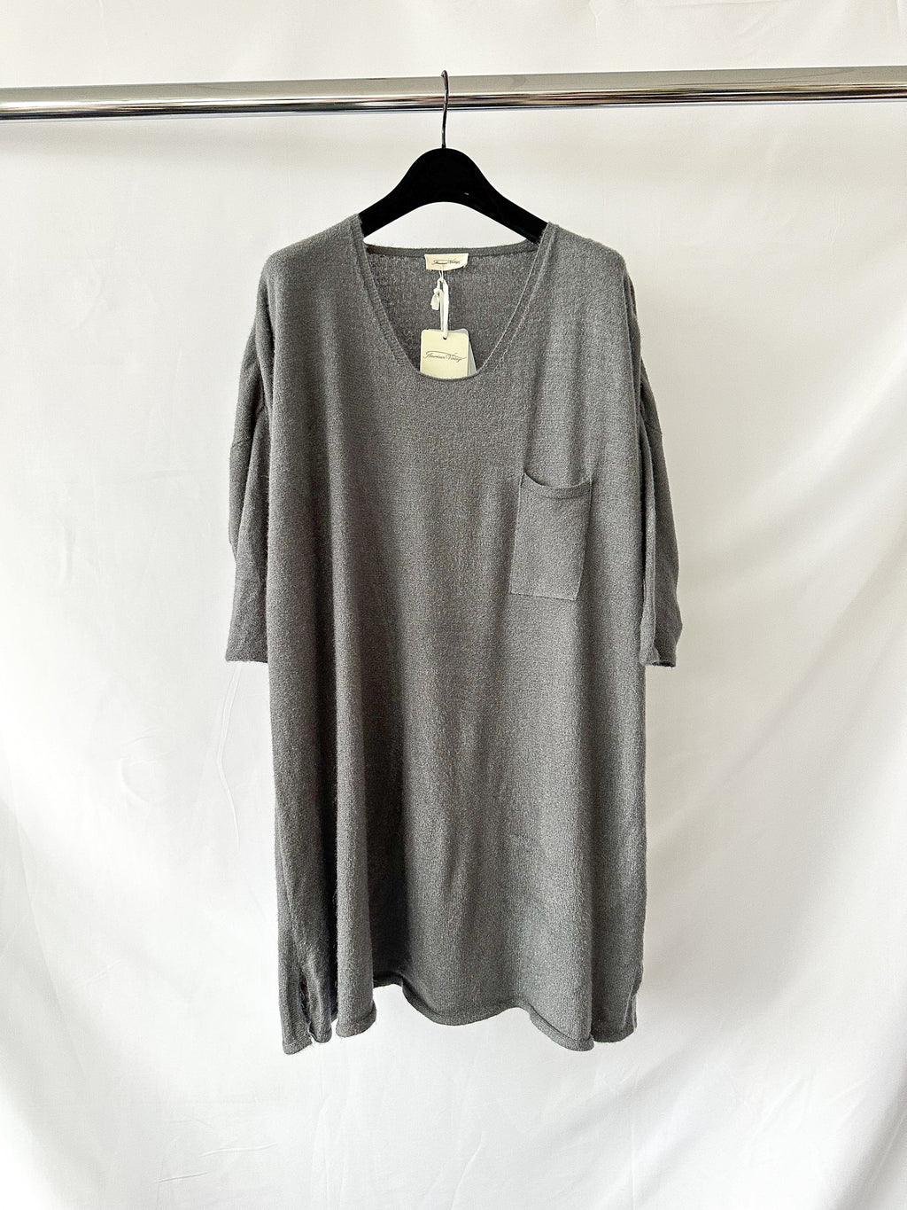 American Vintage Grey Thin Knit Baggy Sweater Jumper