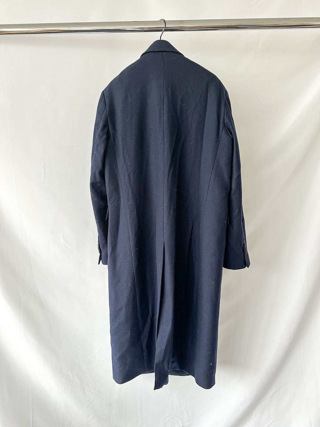 Amiri Navy Wool Blend Single Breasted Coat