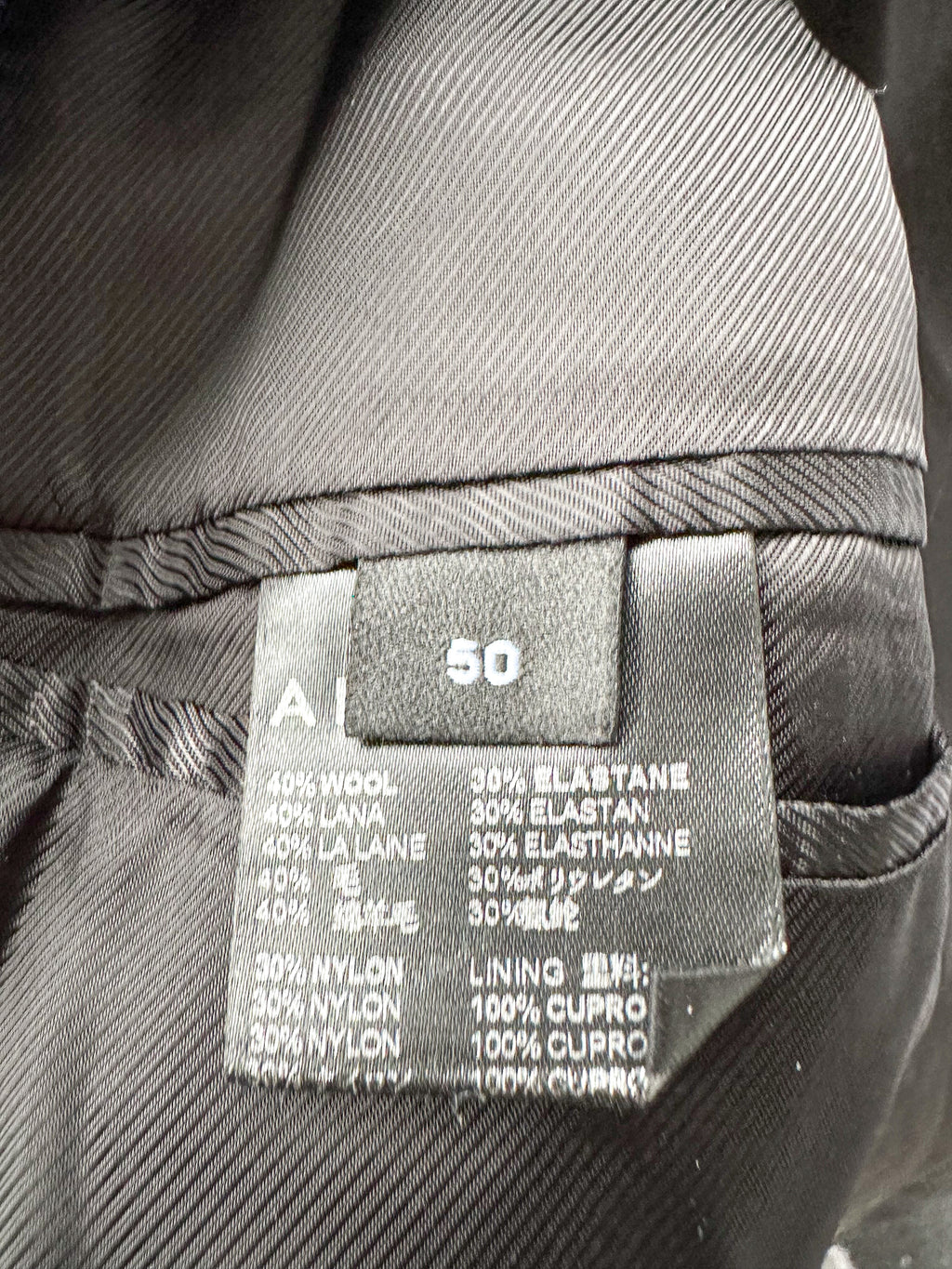 Amiri Navy Wool Blend Single Breasted Coat