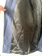 Amiri Navy Wool Blend Single Breasted Coat