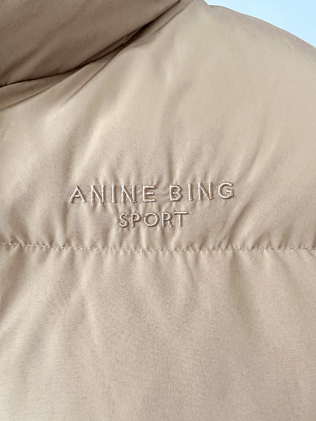 Anine Bing Logo Embroidered Brown Duck Down Padded Gilet Vest Jacket