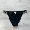 Pain De Sucre Black Crystal Jewel Chain Side Seloua Bikini Bottoms - House Of Huntington