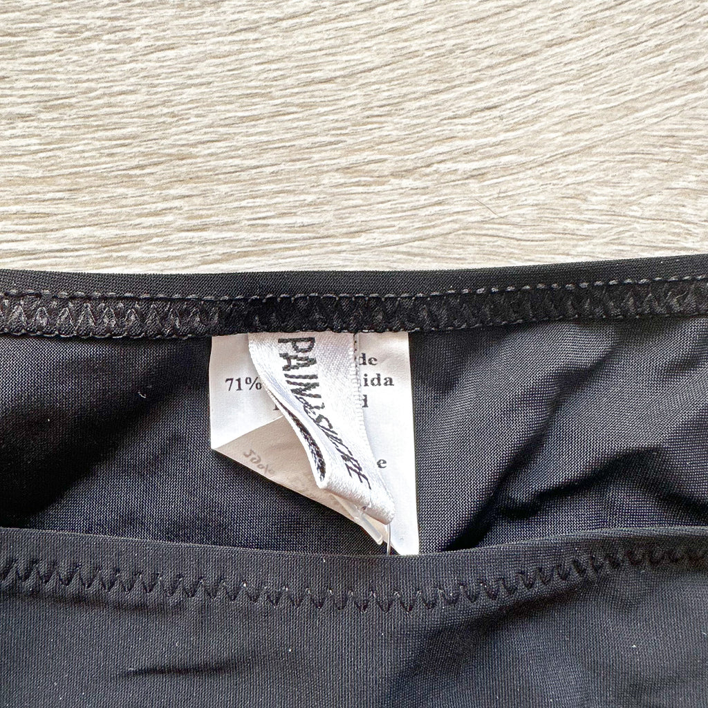 Pain De Sucre Black Crystal Jewel Chain Side Seloua Bikini Bottoms - House Of Huntington