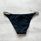 Pain De Sucre Black Crystal Jewel Chain Side Seloua Bikini Bottoms - House Of Huntington
