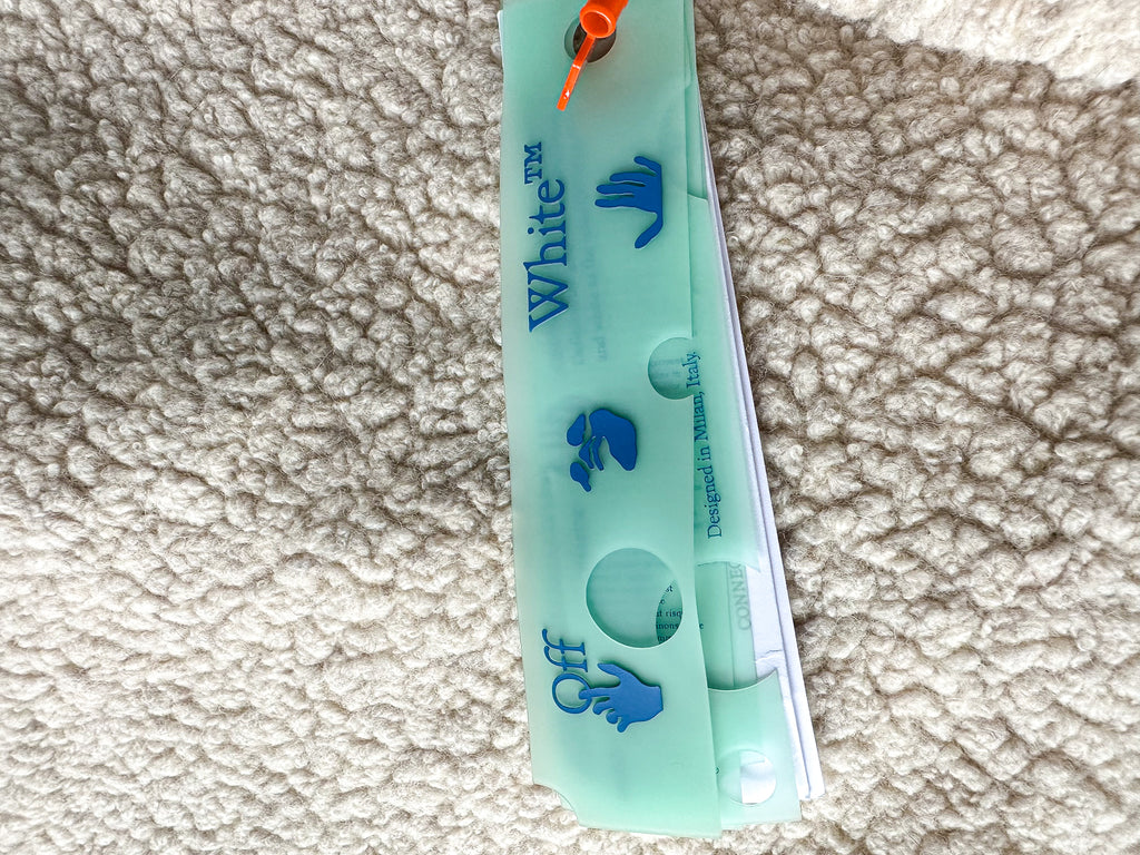 Off-White Logo Spellout Front Beige Teddy Fleece Zip-Up Neck Sweatshirt