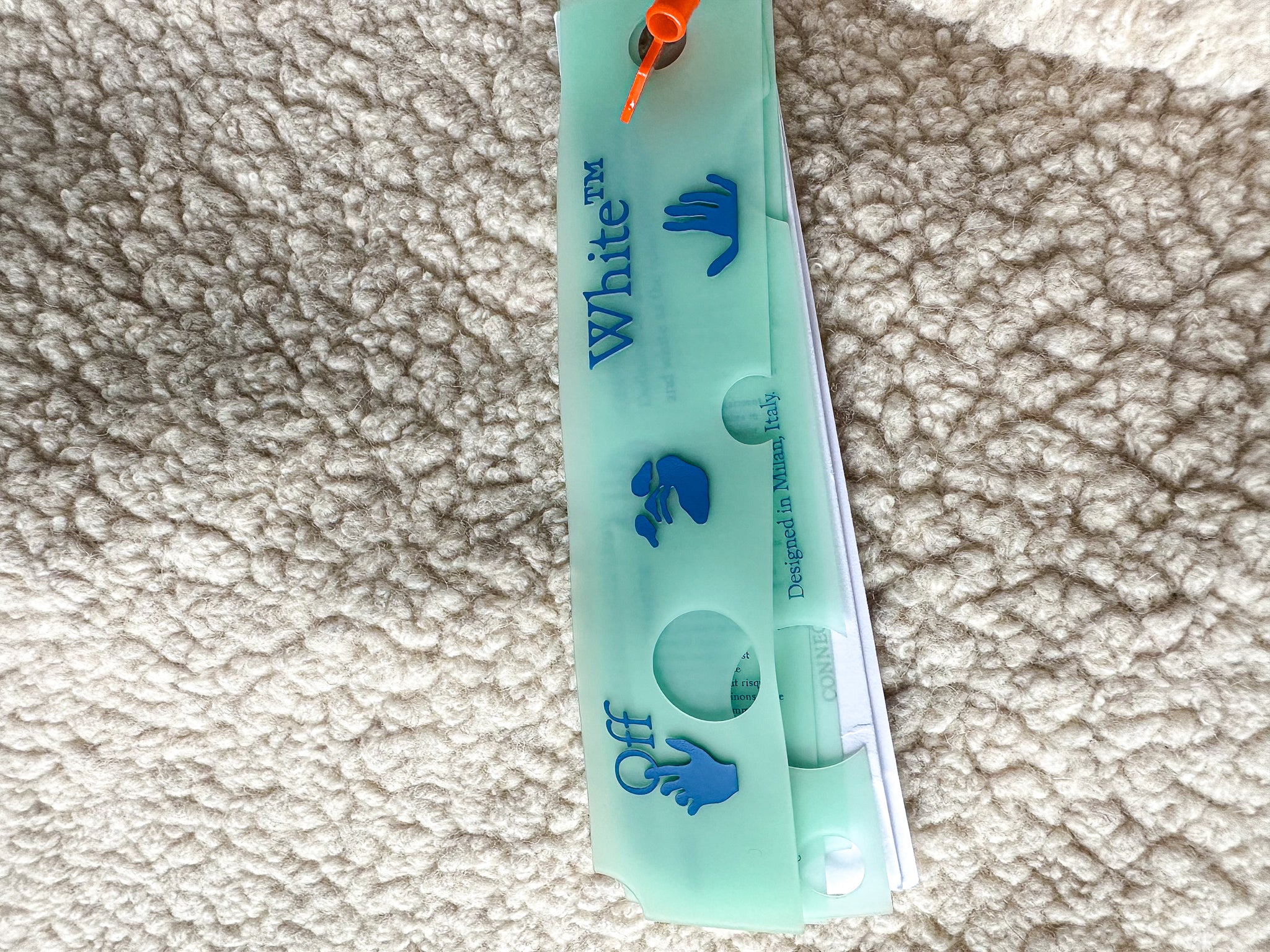 Off-White Logo Spellout Front Beige Teddy Fleece Zip-Up Neck Sweatshirt