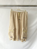 Off-White Beige Teddy Bounce Cropped Joggers
