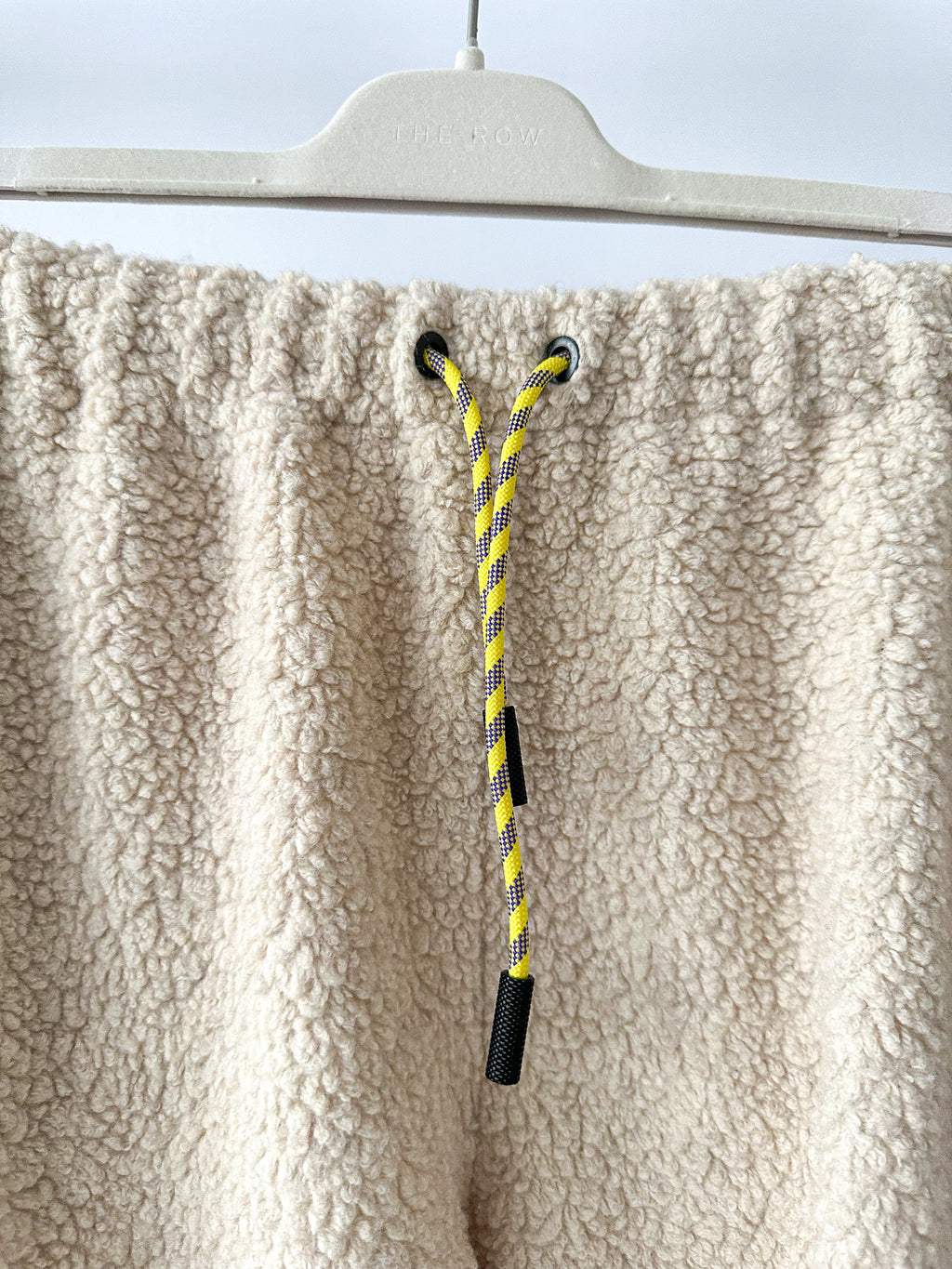 Off-White Beige Teddy Bounce Cropped Joggers