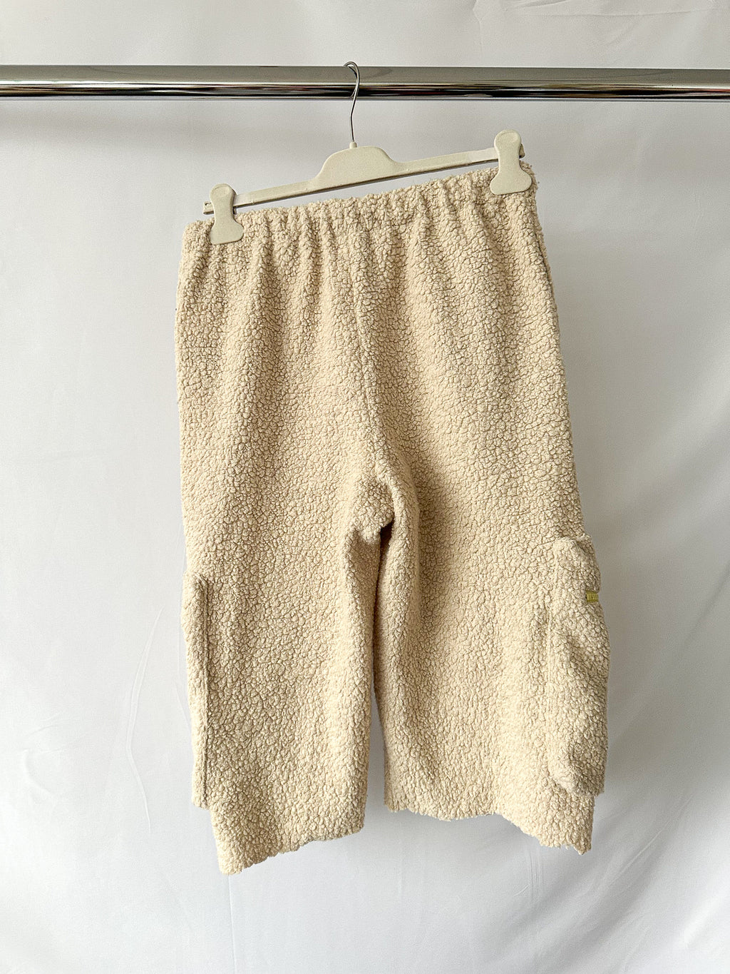 Off-White Beige Teddy Bounce Cropped Joggers