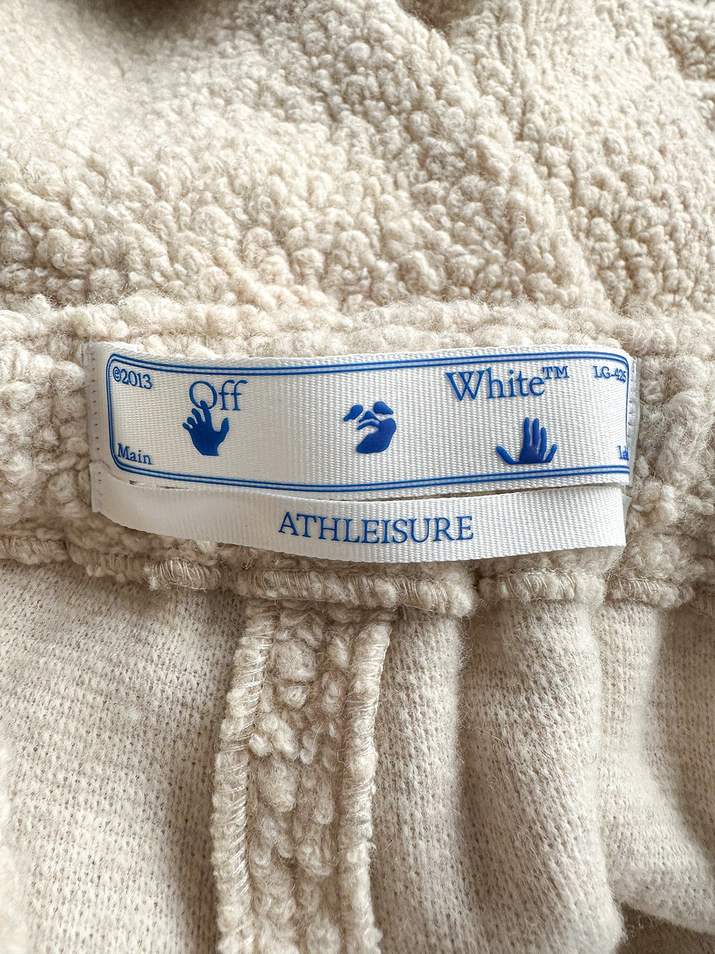 Off-White Beige Teddy Bounce Cropped Joggers