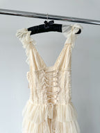 Amy Jane London Iris Dusty Corset Bodice Ruffle Tulle Layered Fairytale Gown - House Of Huntington