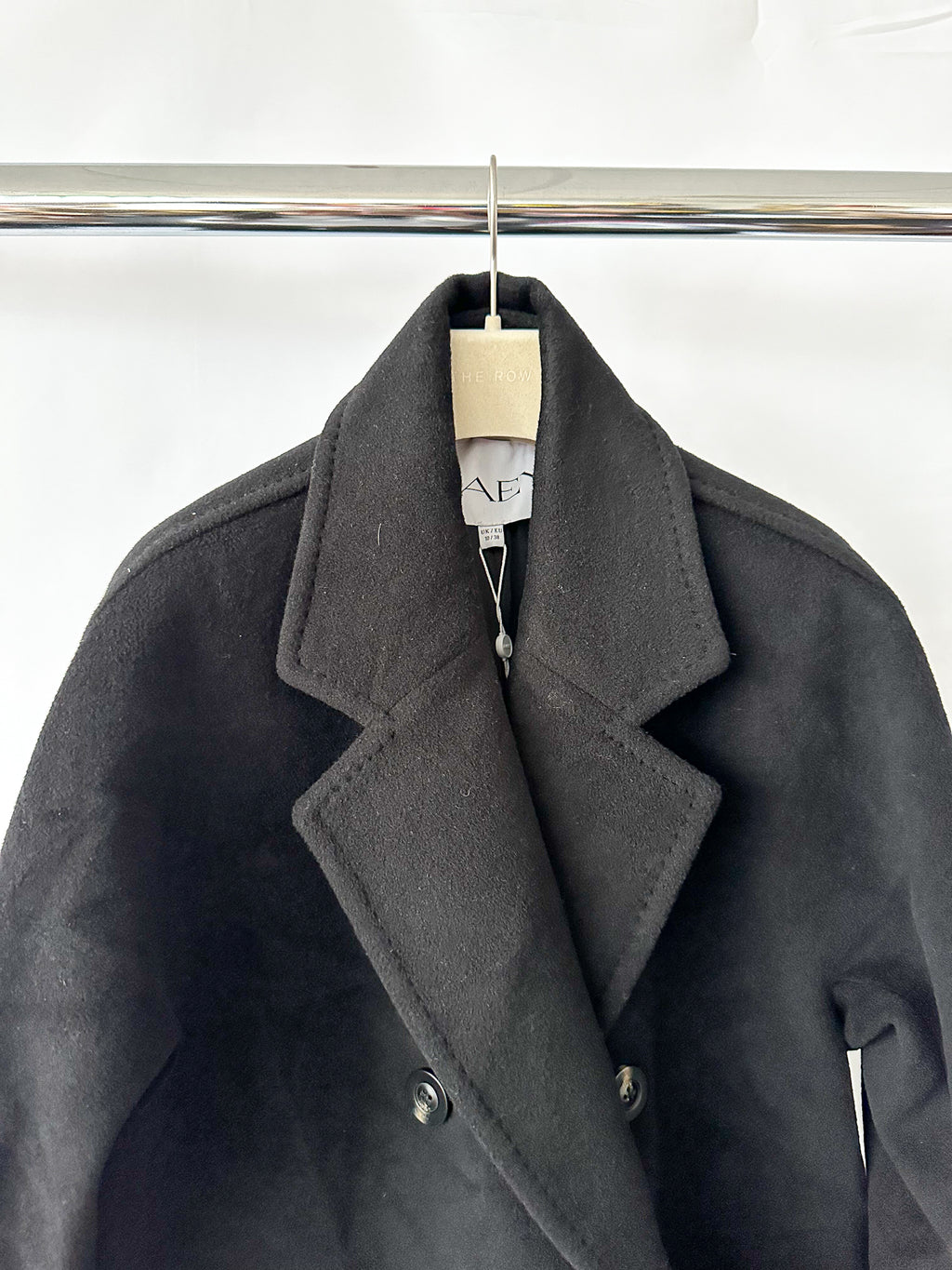 Raey Black Double Breasted Wool Coat