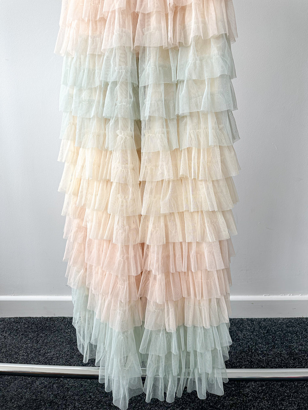 Amy Jane London Iris Dusty Corset Bodice Ruffle Tulle Layered Fairytale Gown - House Of Huntington