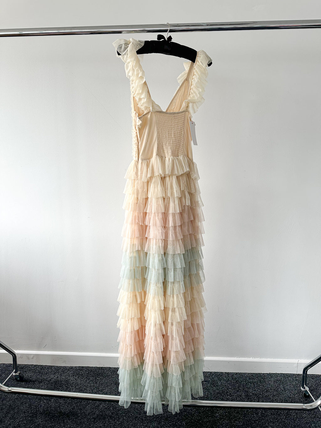 Amy Jane London Iris Dusty Corset Bodice Ruffle Tulle Layered Fairytale Gown - House Of Huntington