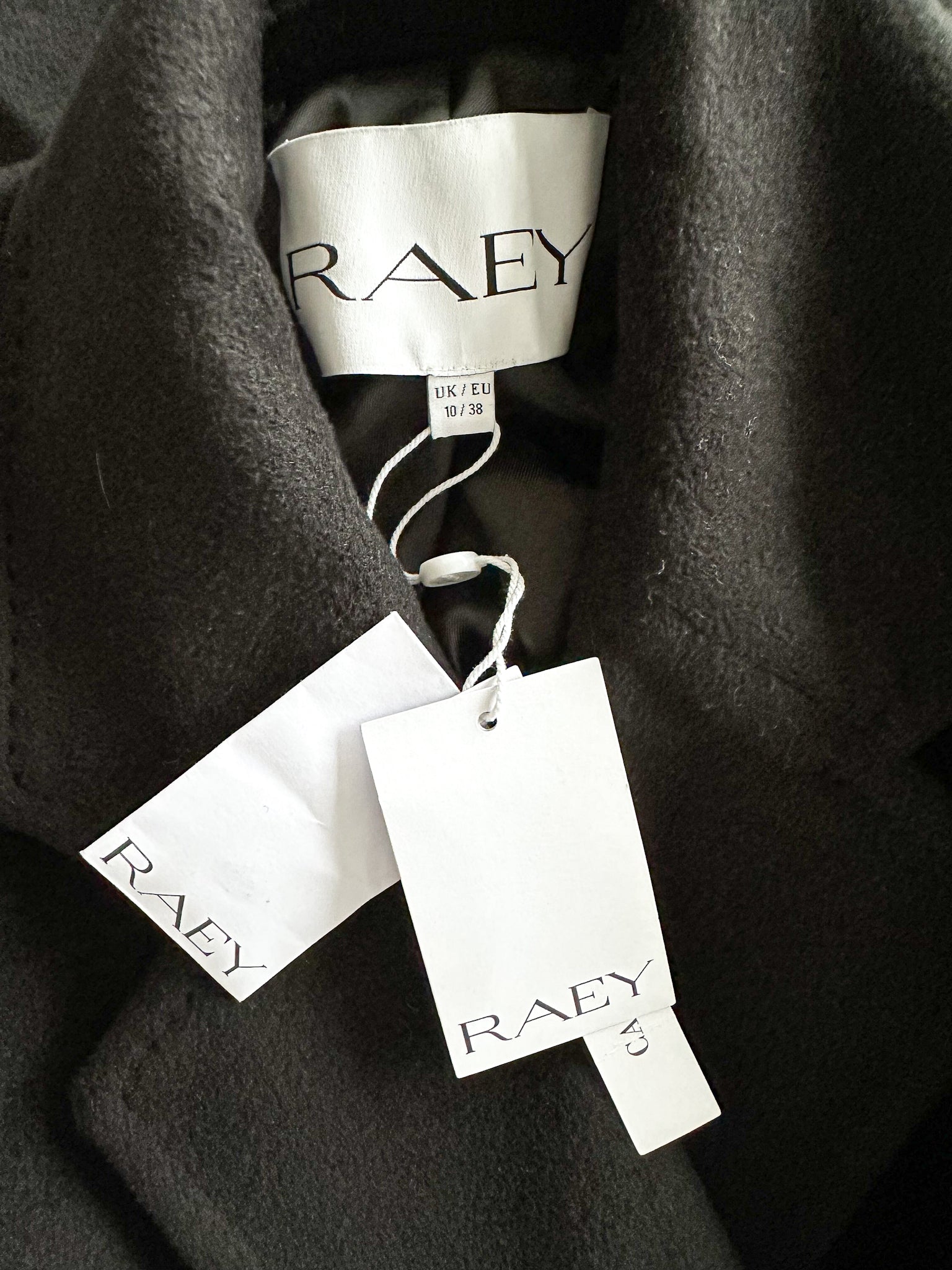 Raey Black Double Breasted Wool Coat