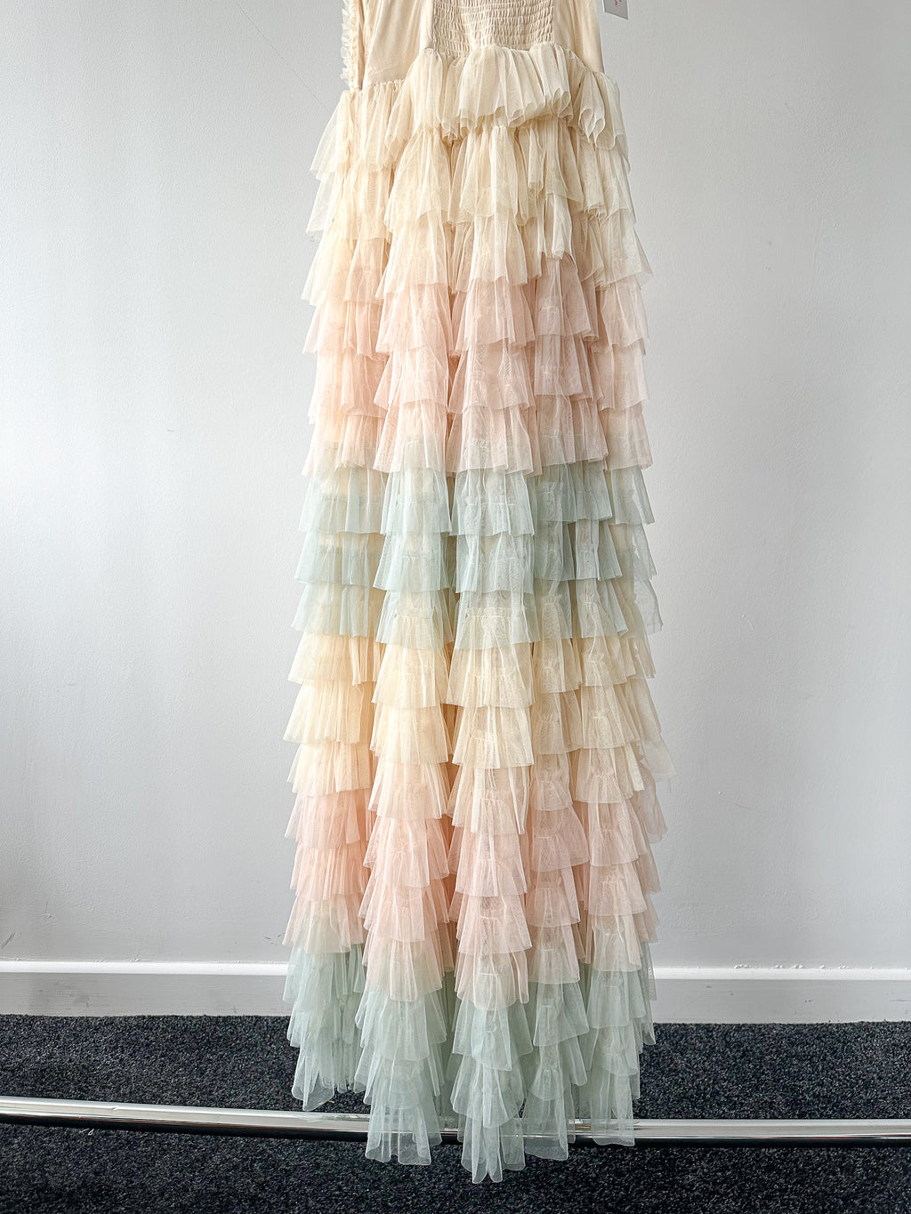 Amy Jane London Iris Dusty Corset Bodice Ruffle Tulle Layered Fairytale Gown - House Of Huntington