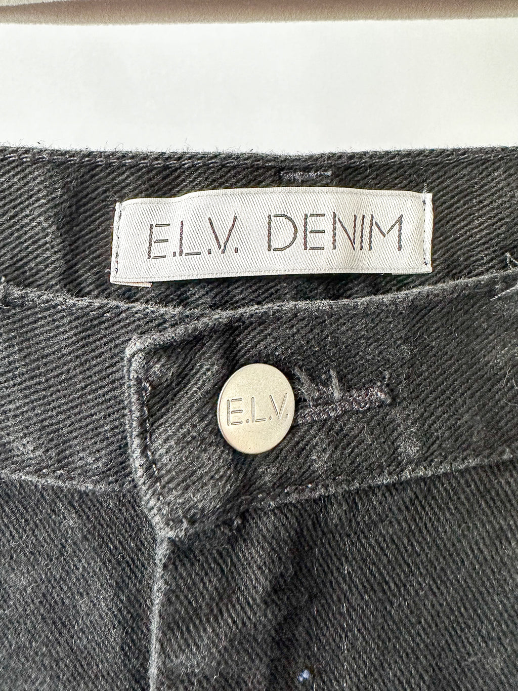 E.L.V. Denim The Twin Light Blue Black Straight Leg Jeans