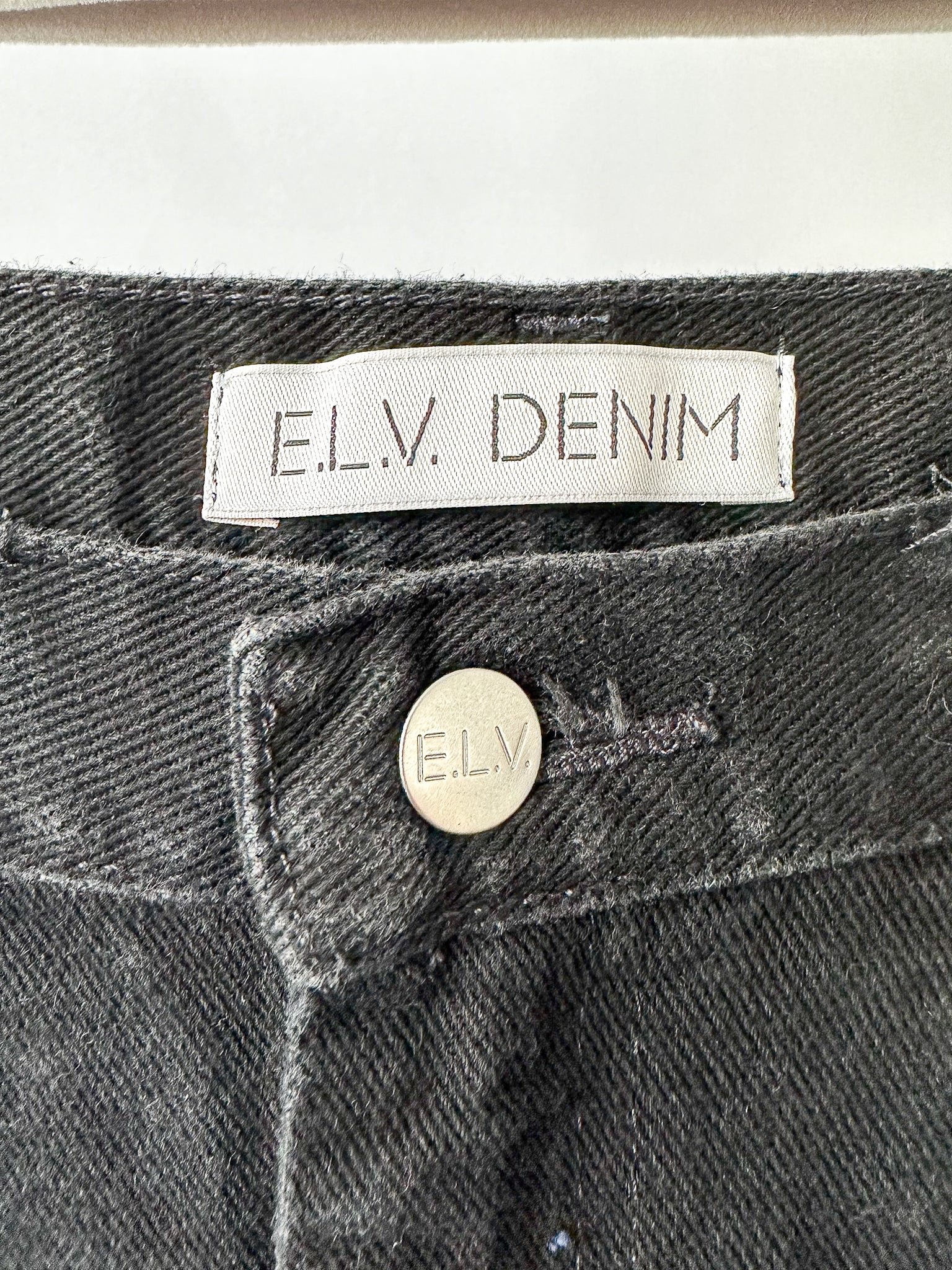 E.L.V. Denim The Twin Light Blue Black Straight Leg Jeans