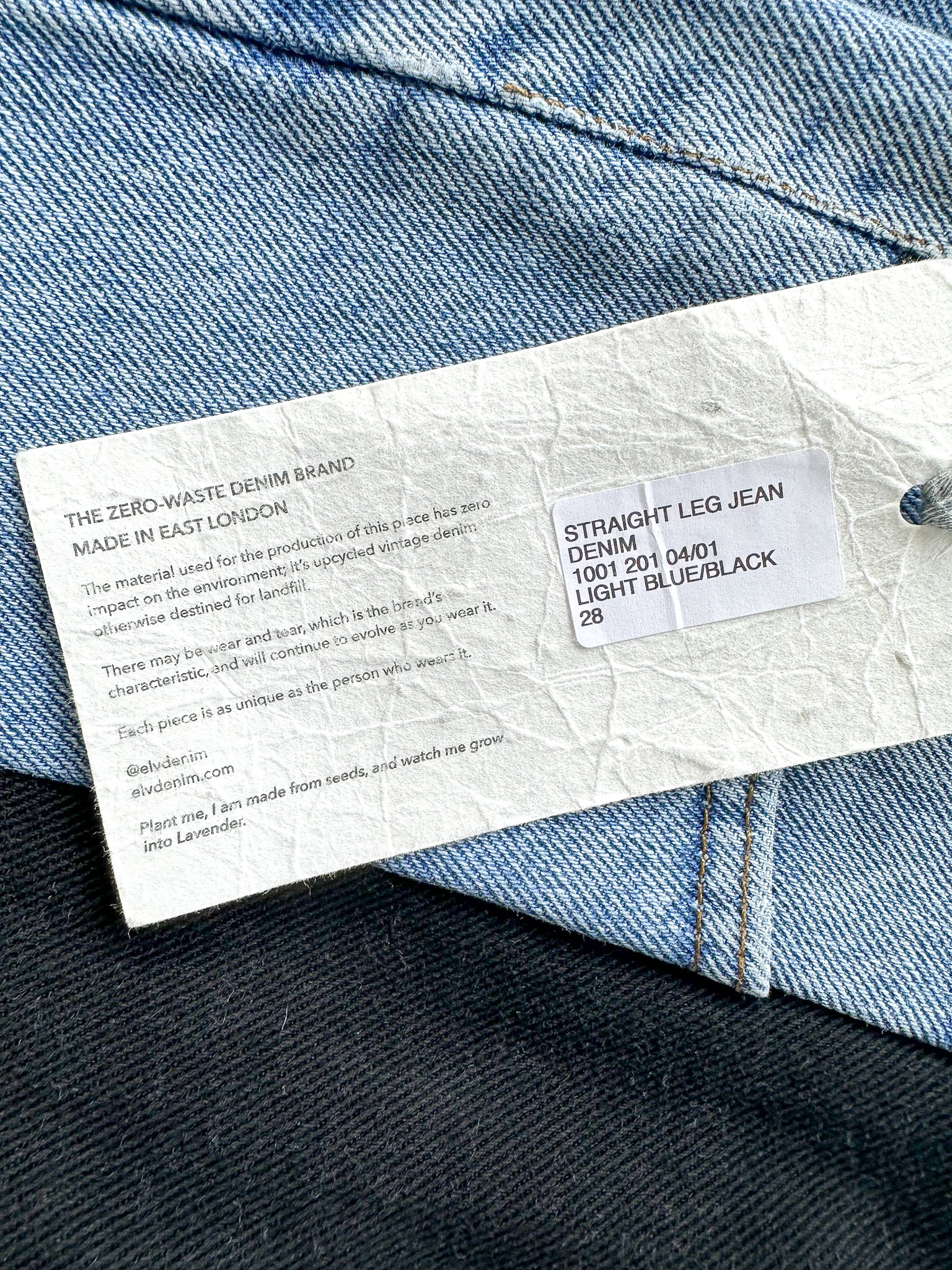 E.L.V. Denim The Twin Light Blue Black Straight Leg Jeans