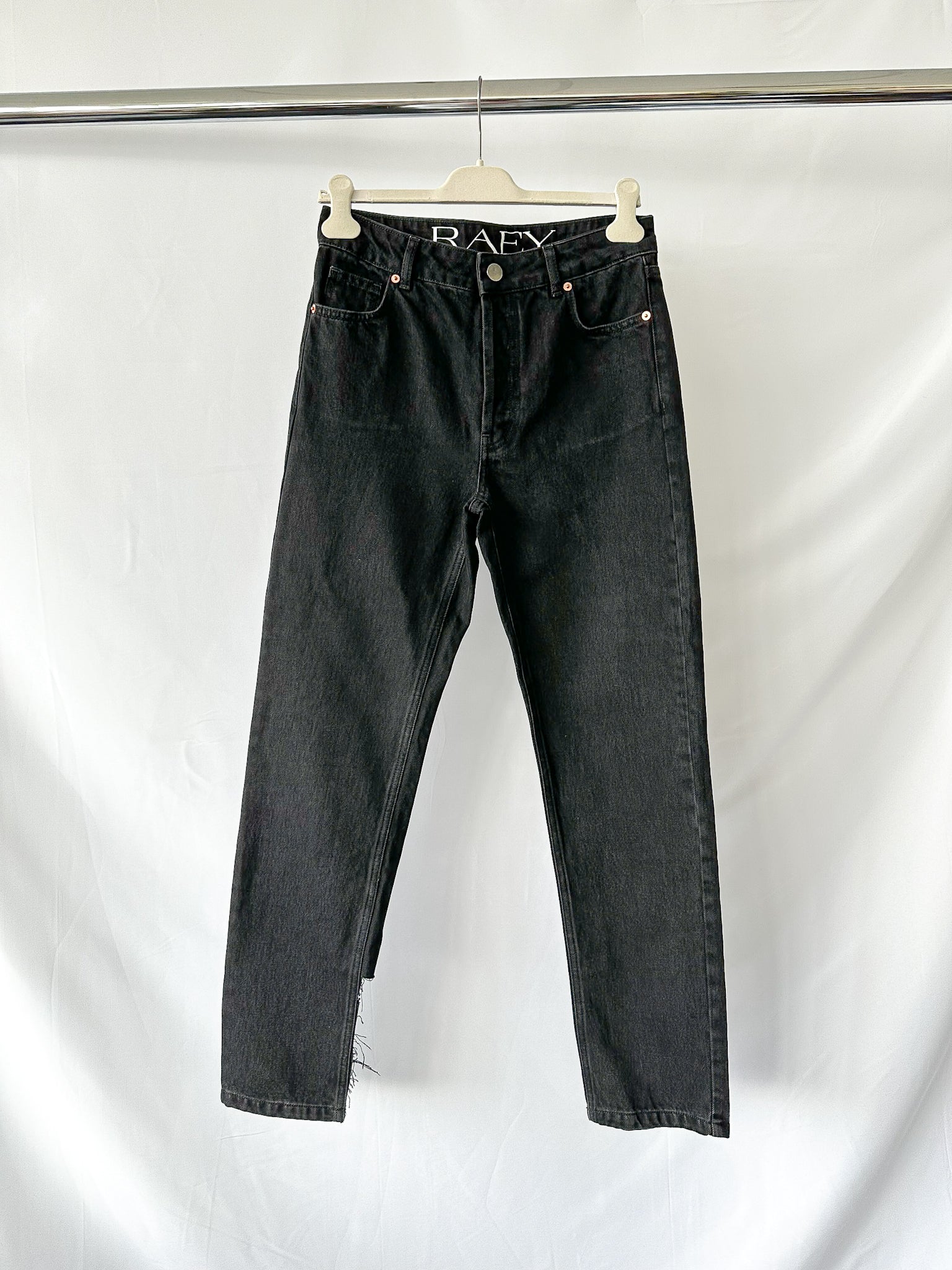 Raey Black Organic Cotton Straight Leg Denim Jeans