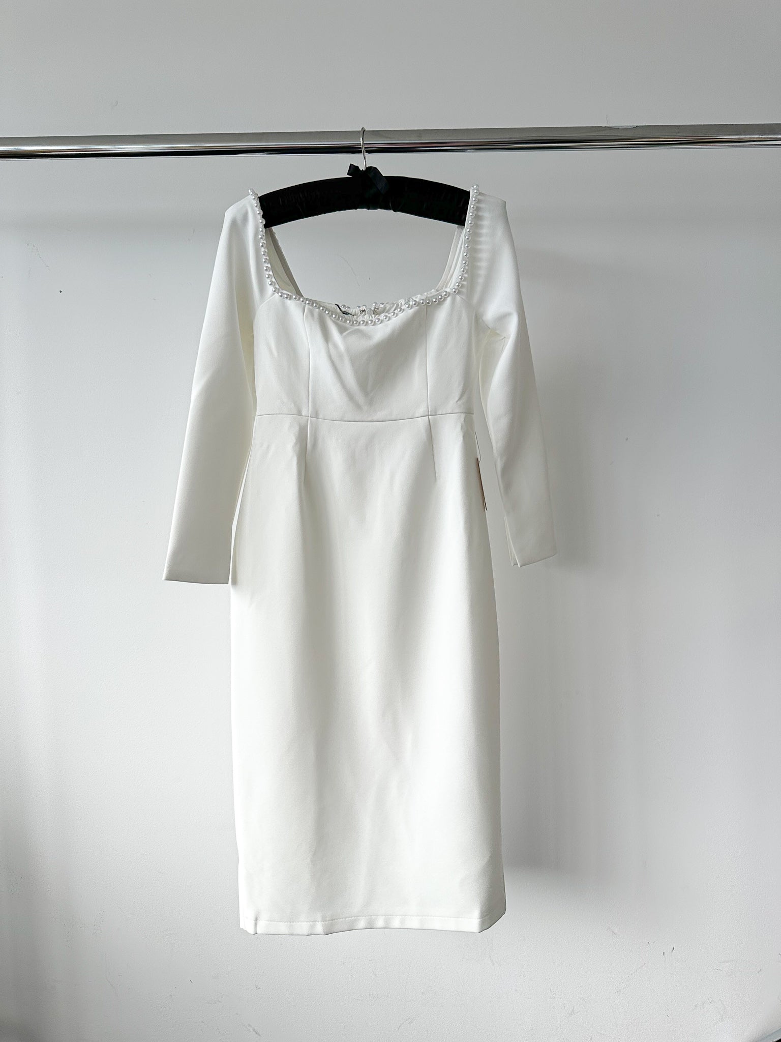Odd Muse Bridal White Pearl Trim The Ultimate Muse Midi Dress