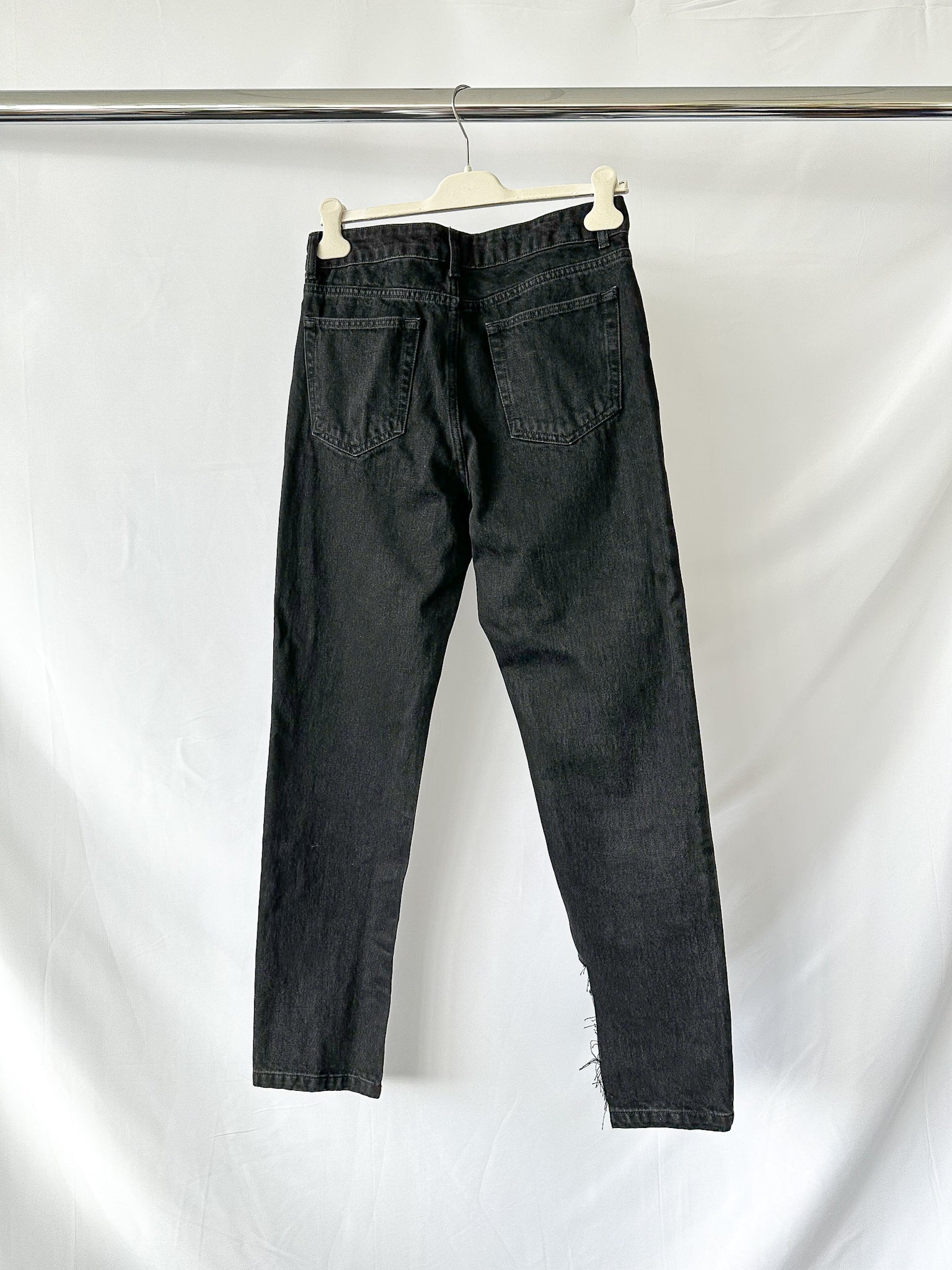 Raey Black Organic Cotton Straight Leg Denim Jeans