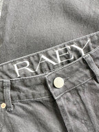 Jean droit en coton biologique noir Raey