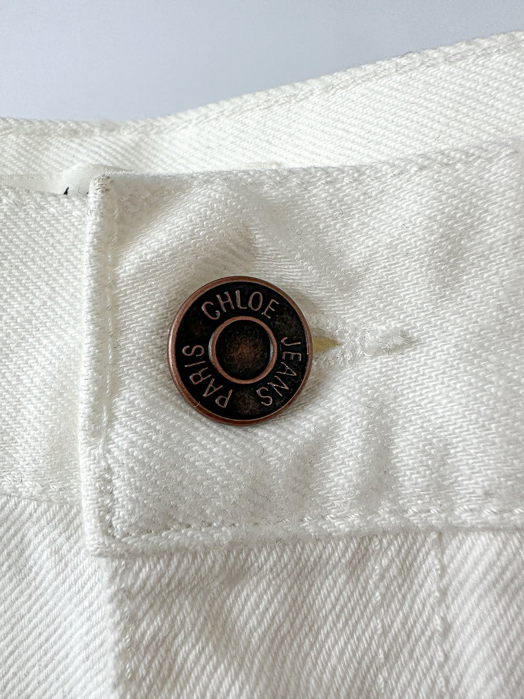 Chloe Runway White High Rise Flared Denim Jeans