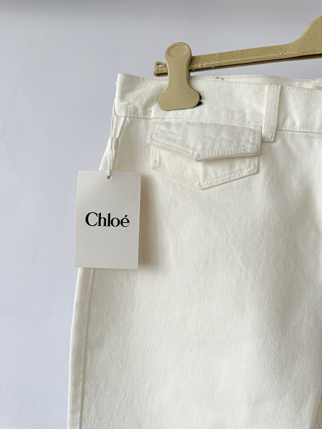 Chloe Runway White High Rise Flared Denim Jeans