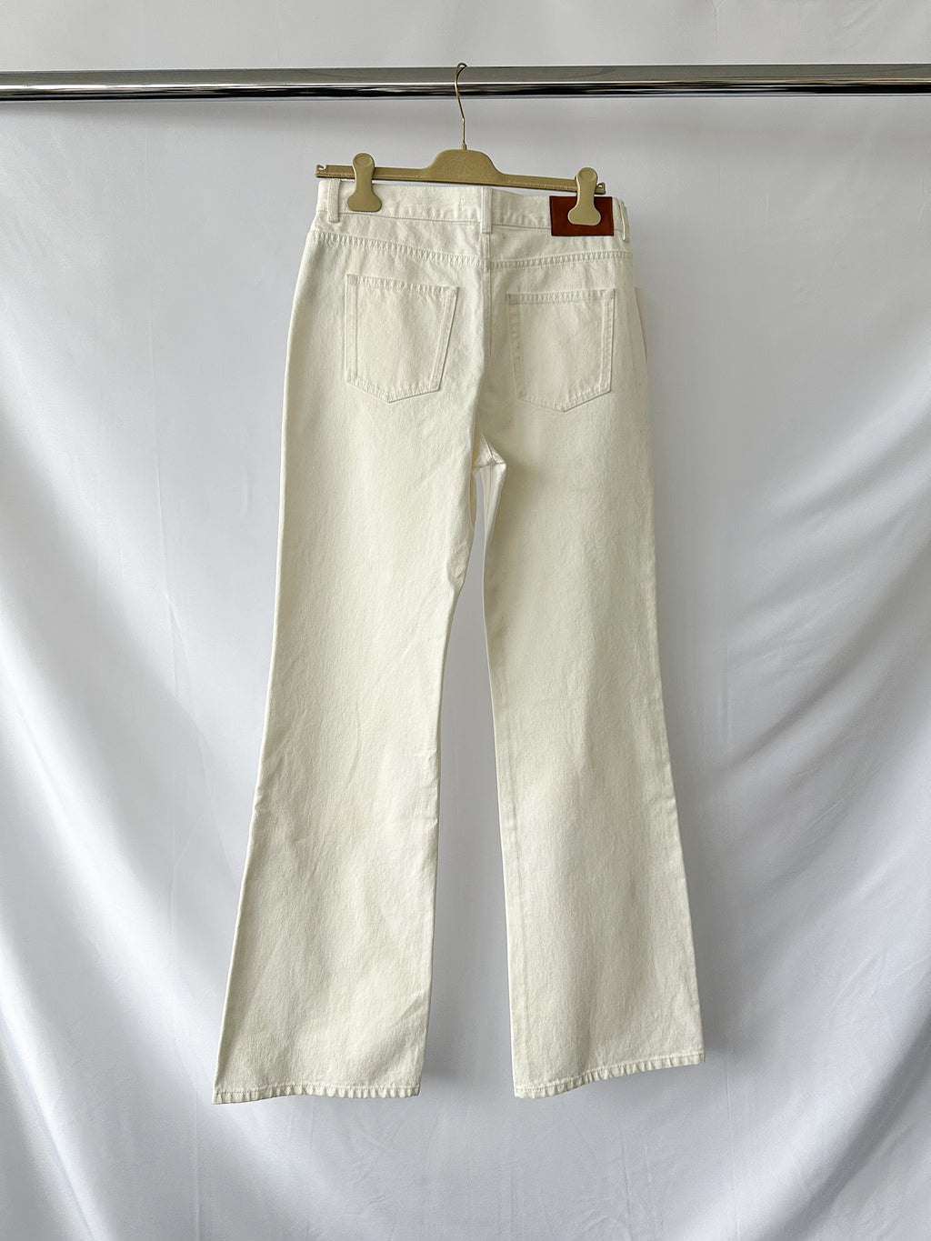 Chloe Runway White High Rise Flared Denim Jeans