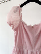 Amy Jane London Pink Tiffany Corset Bodice Sparkly Tulle Puff Sleeve Sweetheart Neck Maxi Gown - House Of Huntington