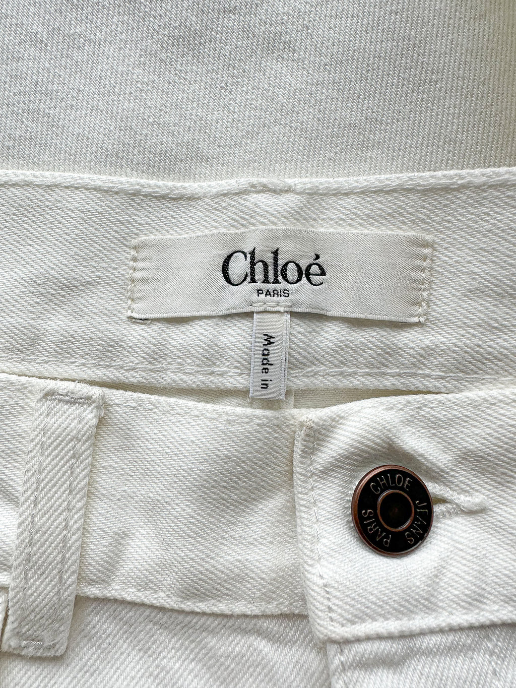 Chloe Runway White High Rise Flared Denim Jeans