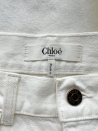 Chloe Runway White High Rise Flared Denim Jeans