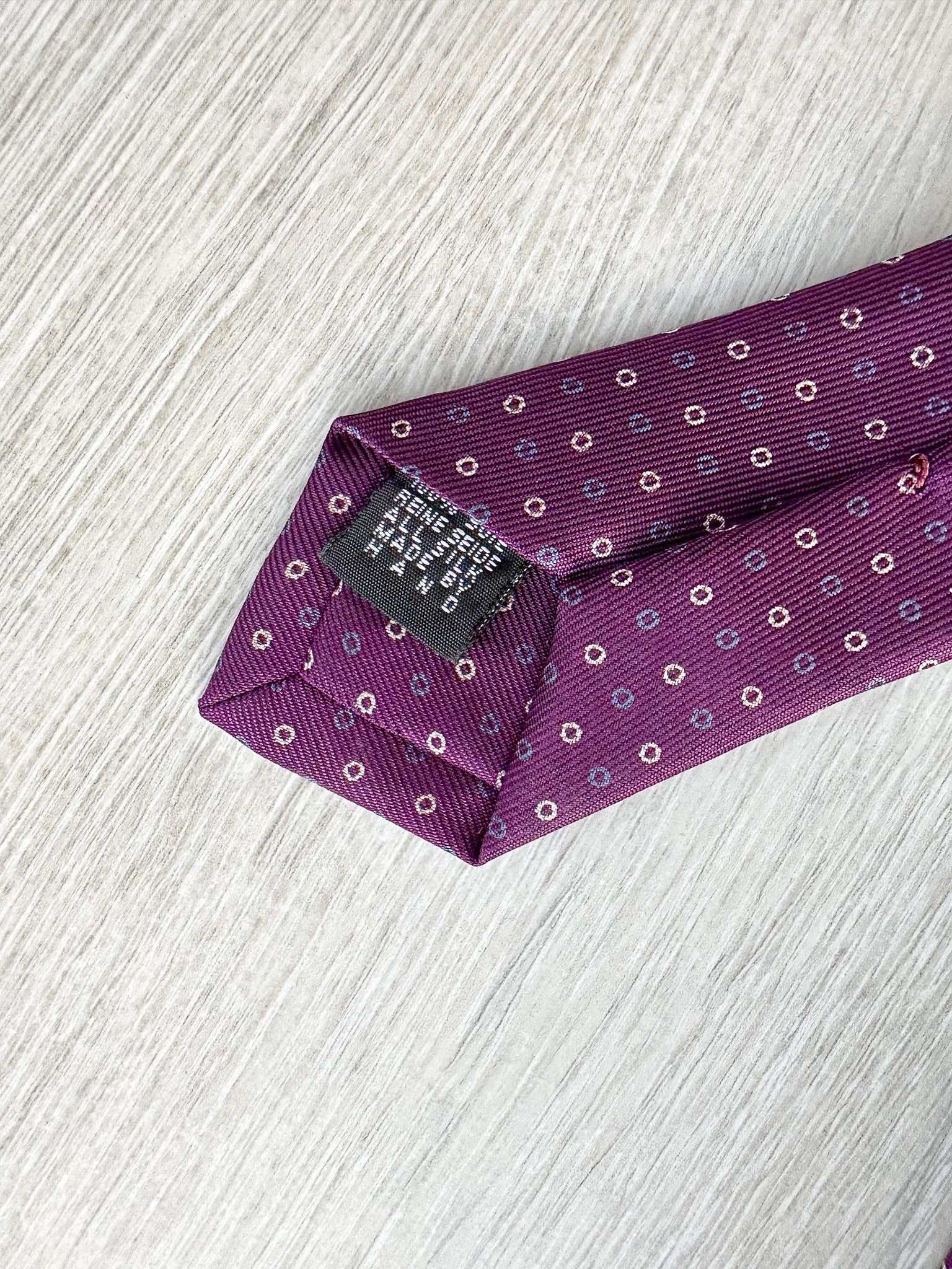 E Marinella Purple Dotted Pattern Tipped Tie