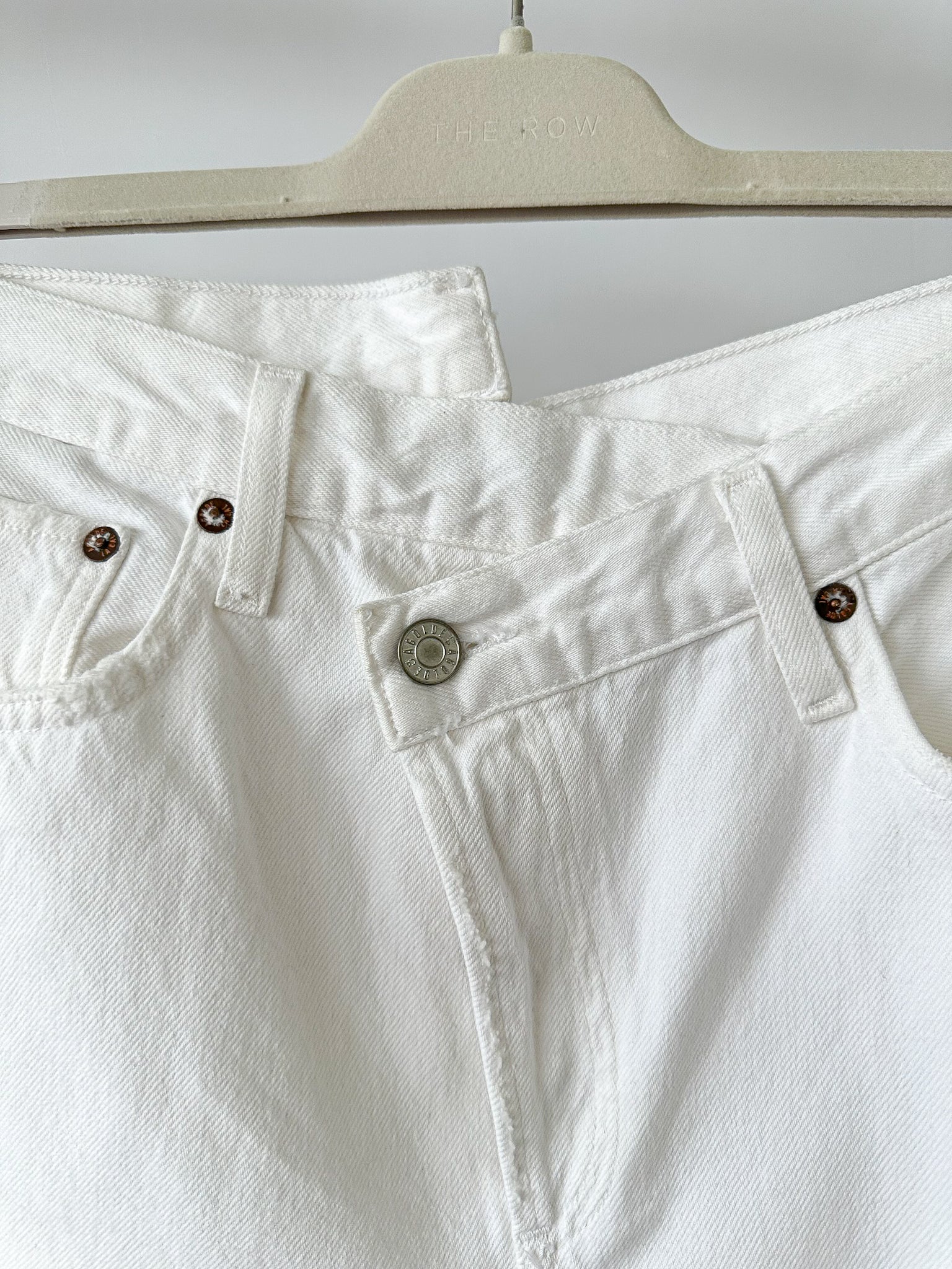 Agolde White Criss Cross Front Straight Leg Jeans