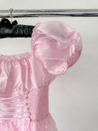 Amy Jane London Pink Arabella Organza Puff Sleeve Corset Bodice Fairytale Coquette Mini Dress - House Of Huntington