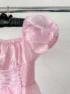 Amy Jane London Pink Arabella Organza Puff Sleeve Corset Bodice Fairytale Coquette Mini Dress - House Of Huntington