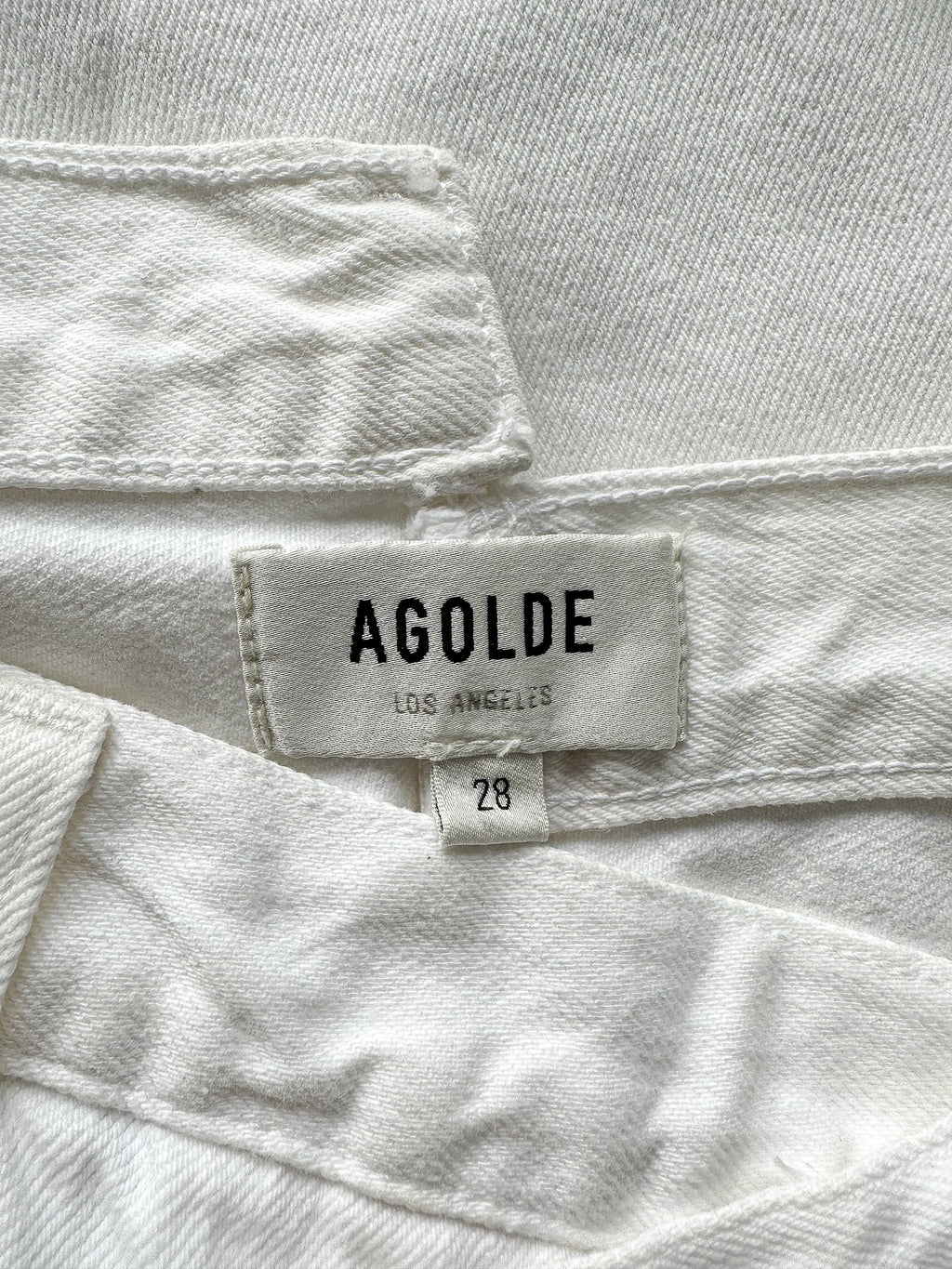 Agolde White Criss Cross Front Straight Leg Jeans