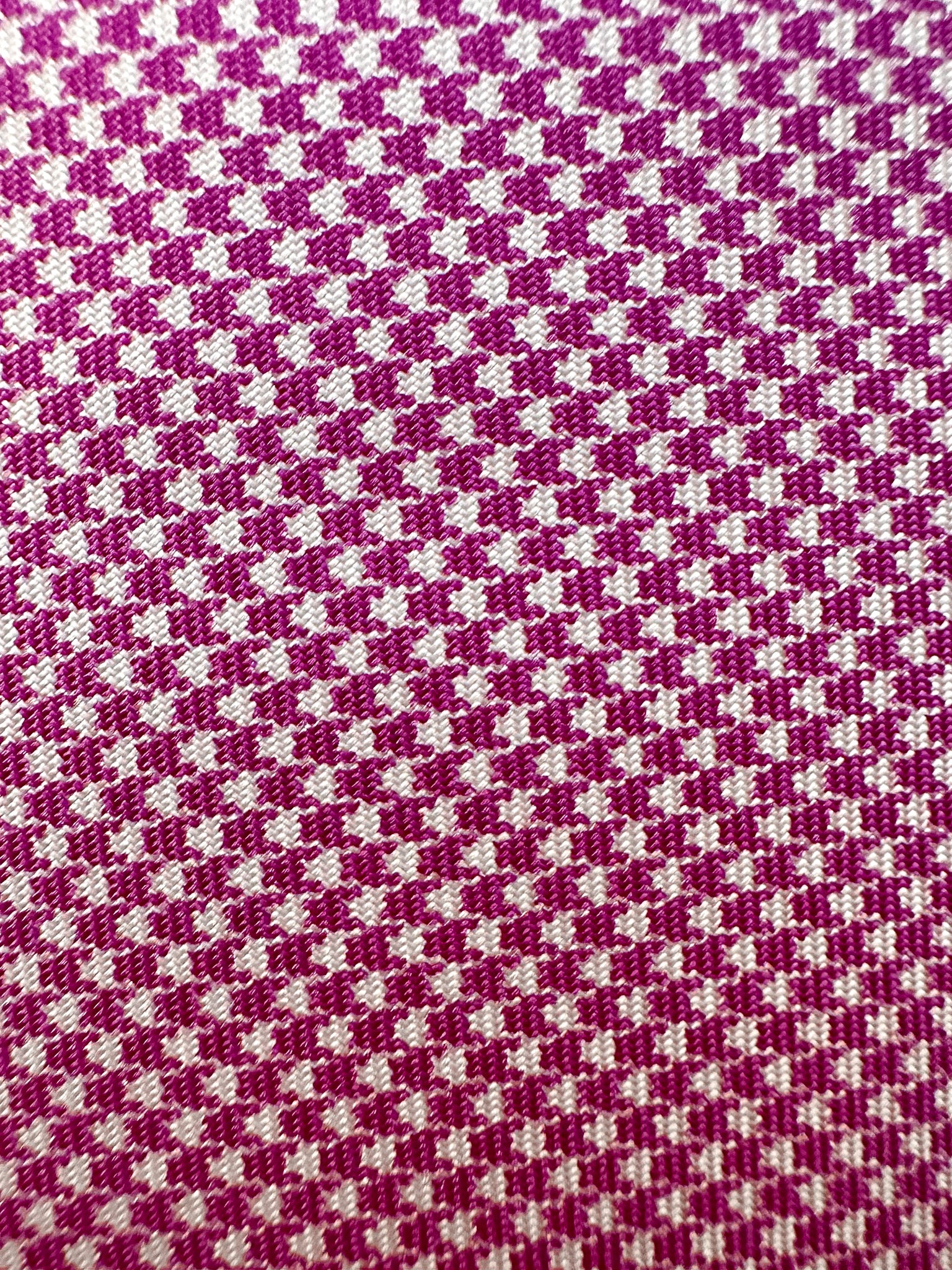 E Marinella Purple White Dogtooth Print Pattern Tipped Silk Tie