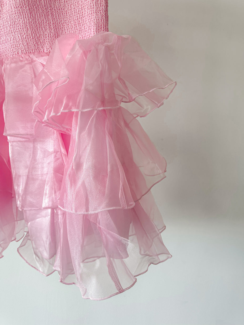 Amy Jane London Pink Arabella Organza Puff Sleeve Corset Bodice Fairytale Coquette Mini Dress - House Of Huntington