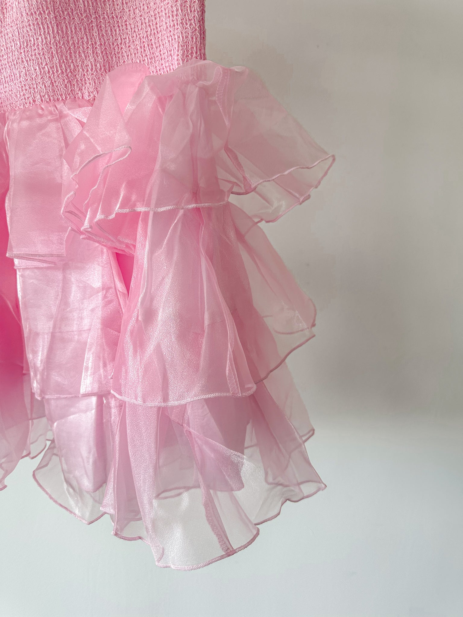 Amy Jane London Pink Arabella Organza Puff Sleeve Corset Bodice Fairytale Coquette Mini Dress - House Of Huntington