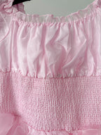 Amy Jane London Pink Arabella Organza Puff Sleeve Corset Bodice Fairytale Coquette Mini Dress - House Of Huntington