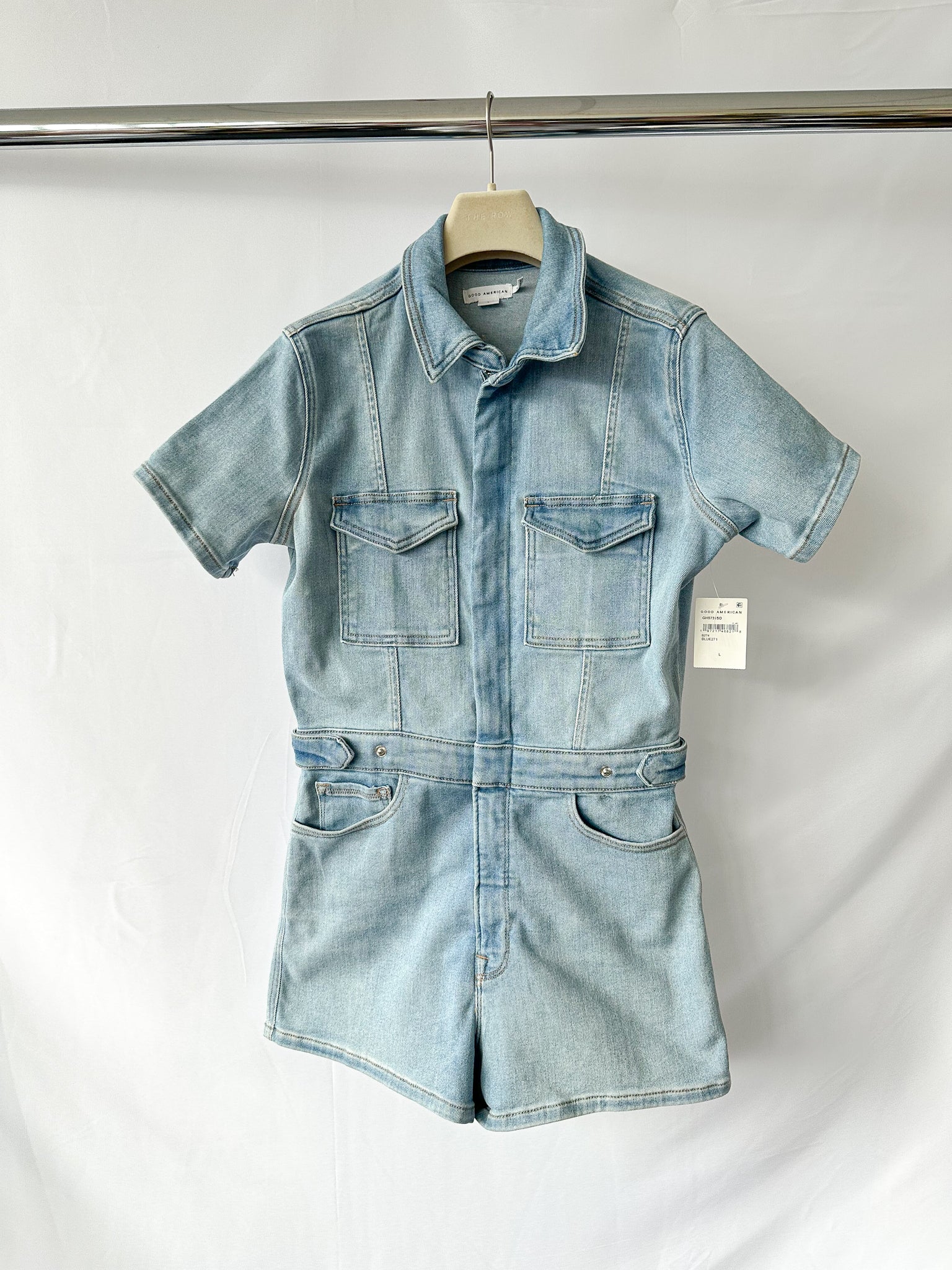 Good American hellblauer Denim-Jumpsuit „Fit For Success“