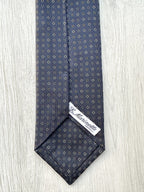 E Marinella Navy Blue Circle White Bronze Dot Print