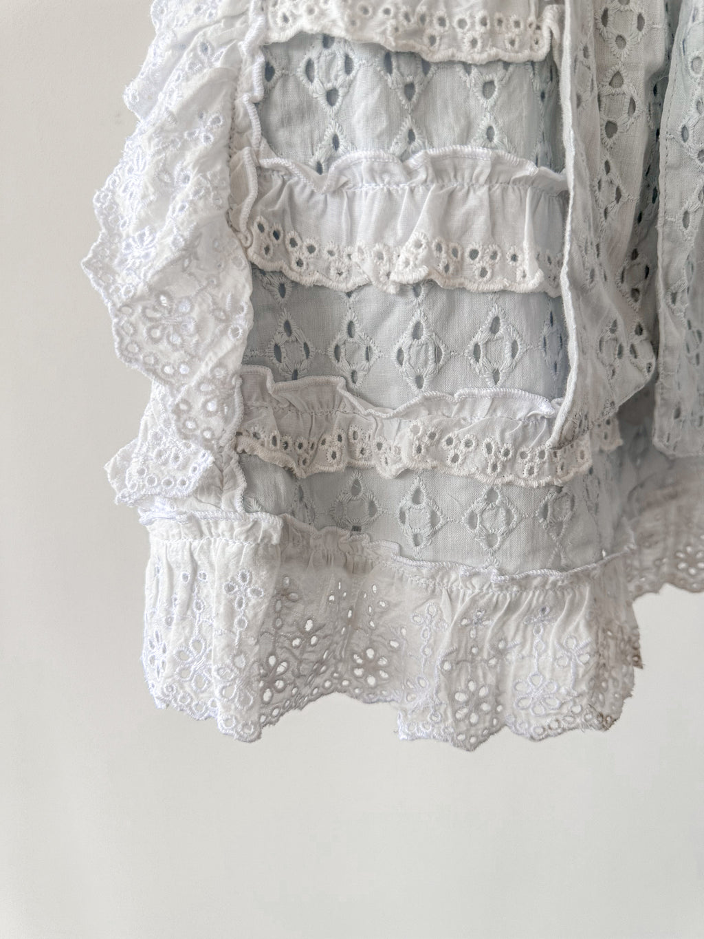 Amy Jane London White Gigi Milkmaid Bow Front Anglaise Broderie Coquette Mini Dress - House Of Huntington