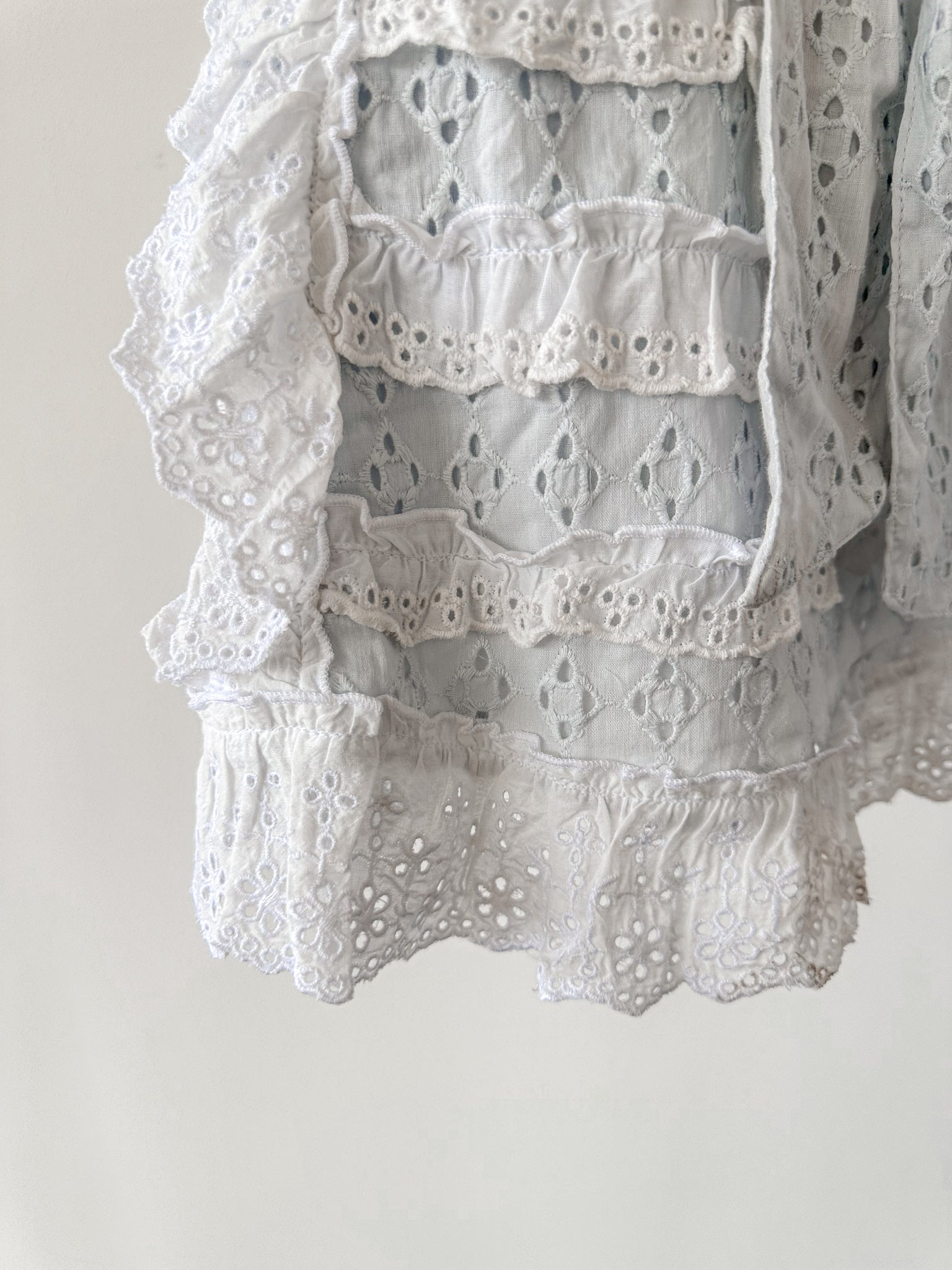 Amy Jane London White Gigi Milkmaid Bow Front Anglaise Broderie Coquette Mini Dress - House Of Huntington